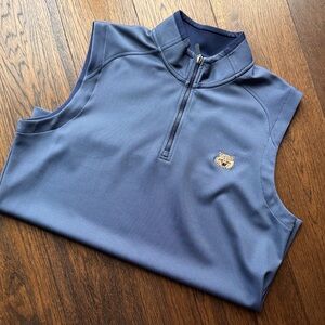 Blue Sleeveless Quarter-Zip Top